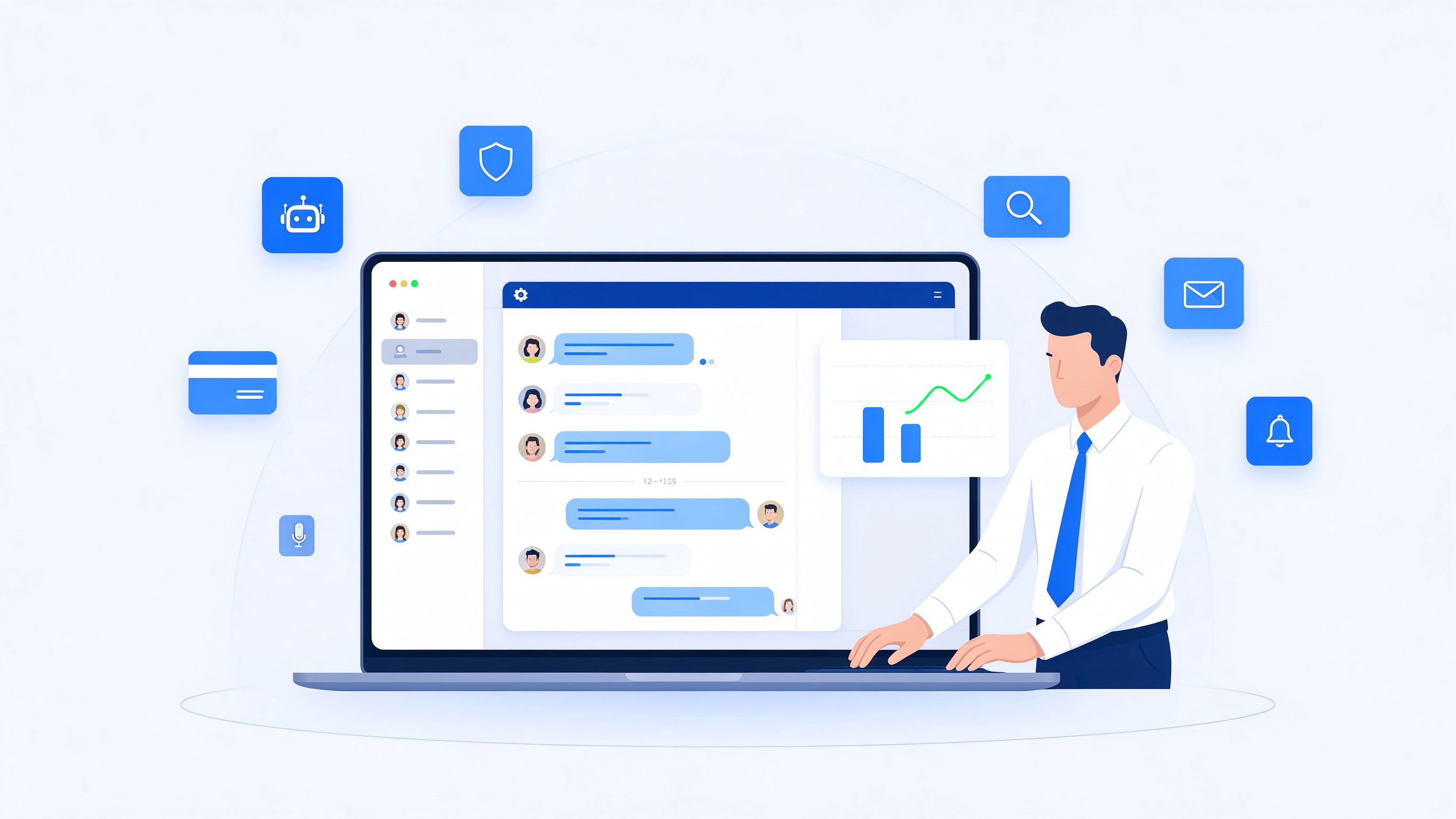 WETOOLPRO 群管理与消息群发场景插画